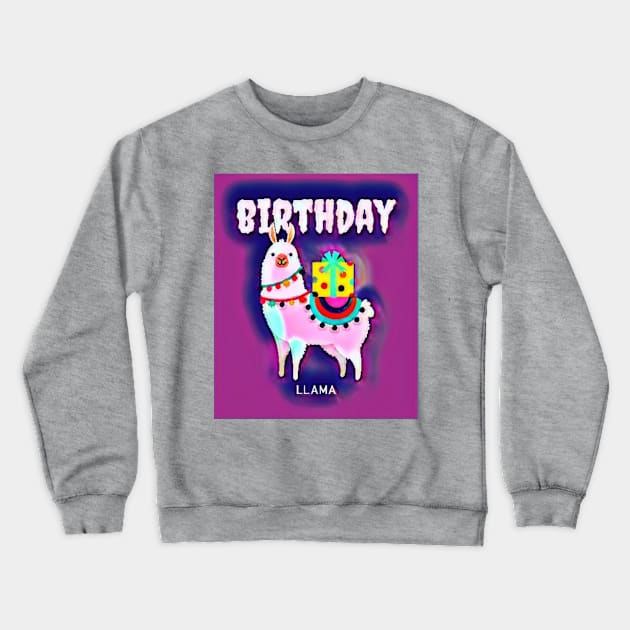 Birthday Llama Crewneck Sweatshirt by PersianFMts